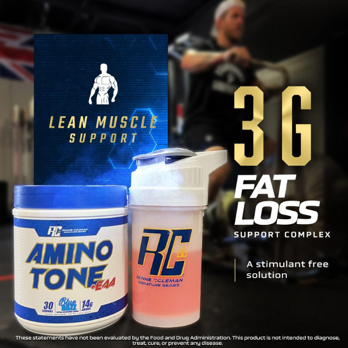 Ronnie Coleman Amino Tone + EAA Cherry Limeade, BCAA, Electrolytes and Fat Loss Support - 30 Servings