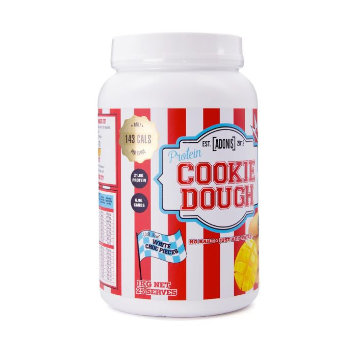 Adonis Gear Protein Cookie Dough Mango Vanilla, High Protein Low Carb Snack with Casein and EAAs, 1kg