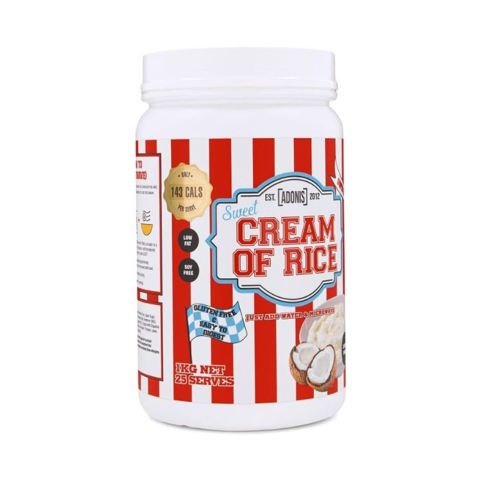 Adonis Gear Cream of Rice Coconut Vanilla, High-Carb Energy Fuel, Muscle Recovery and Growth Formula, 1kg