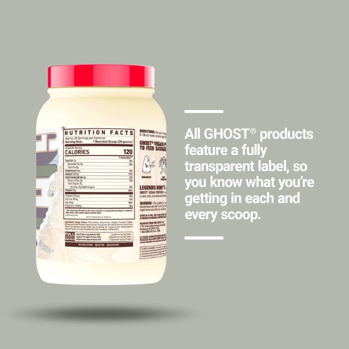 Ghost Vegan Protein, Chocolate Cereal Milk, 20g Plant-Based Protein, Soy and Gluten Free - 28 Servings