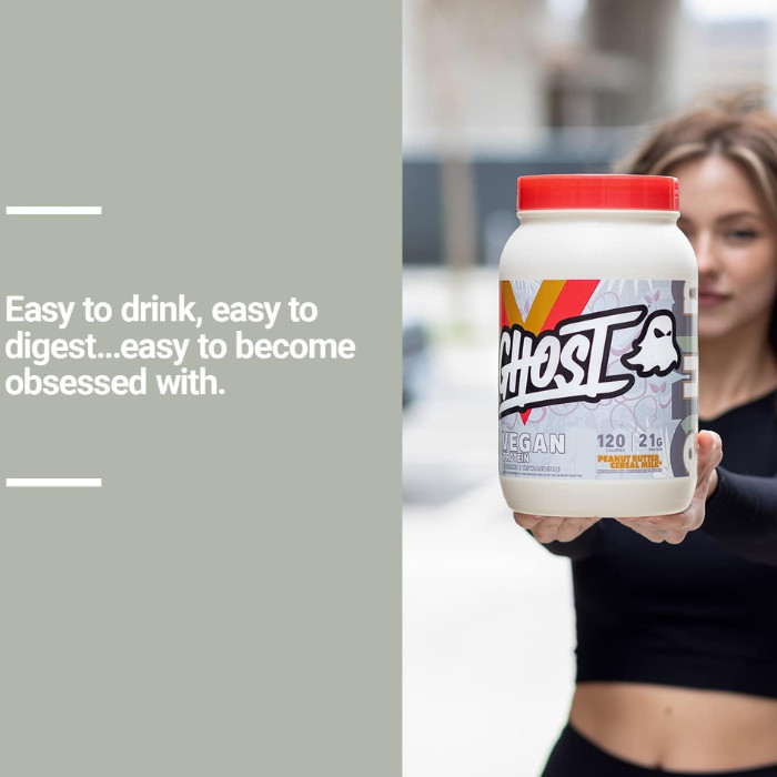 Ghost Vegan Protein, Chocolate Cereal Milk, 20g Plant-Based Protein, Soy and Gluten Free - 28 Servings