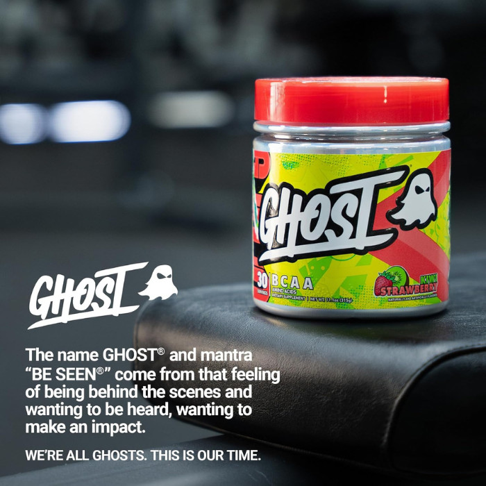 Ghost BCAA Amino Acids, Muscle Recovery and Endurance, Kiwi Strawberry - 30 Servings