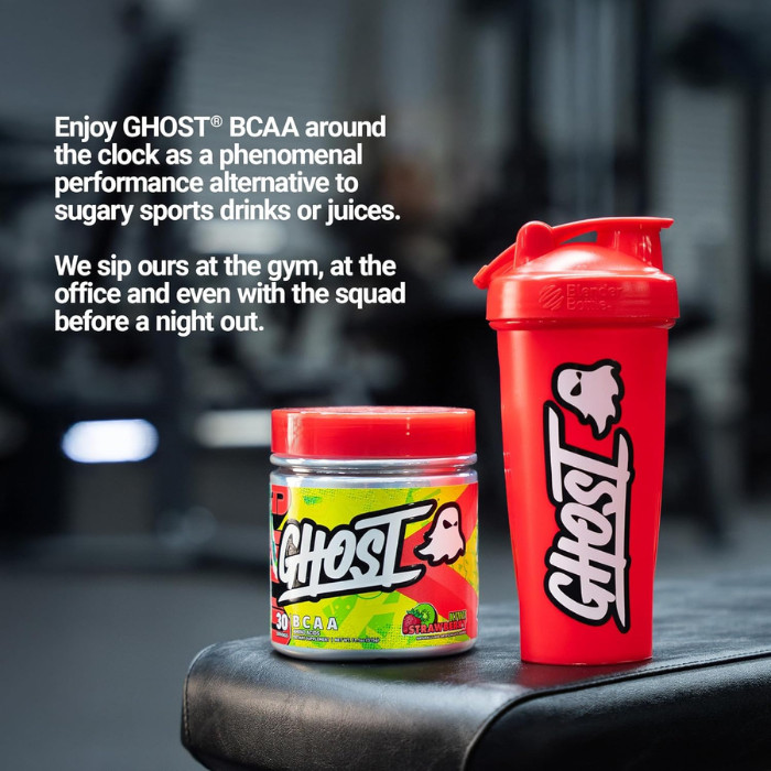 Ghost BCAA Amino Acids, Muscle Recovery and Endurance, Kiwi Strawberry - 30 Servings