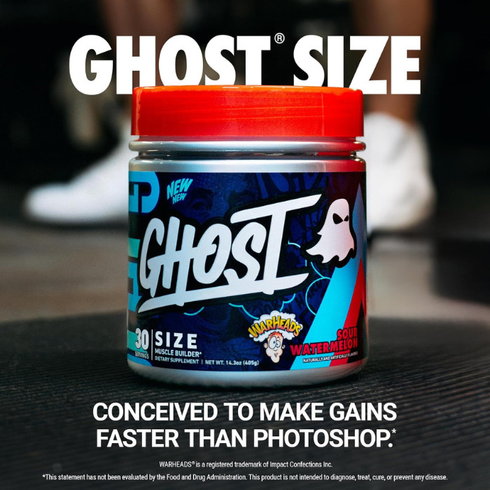 Ghost Size Warheads Sour Watermelon Muscle Builder, Creatine and Betaine - 30 Servings