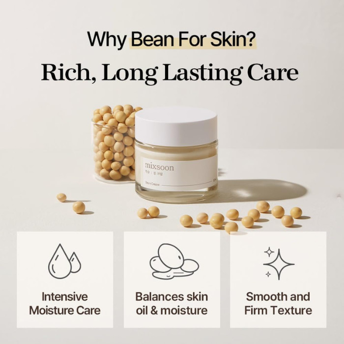 Mixsoon Bean Cream, Fermented Nutrient Moisturizer for Deep Hydration, Barrier Care, and Radiant Skin - 50ml