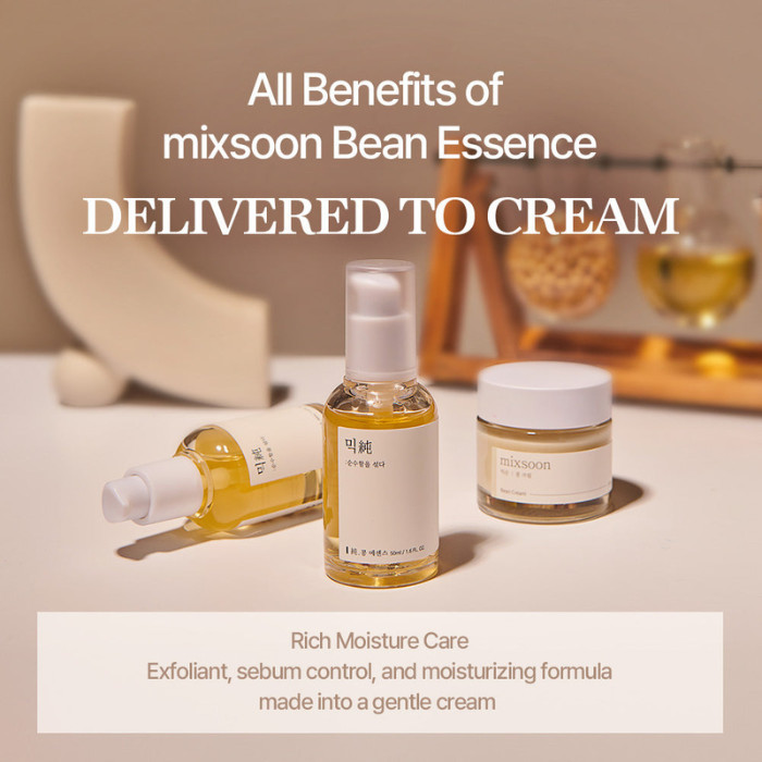 Mixsoon Bean Cream, Fermented Nutrient Moisturizer for Deep Hydration, Barrier Care, and Radiant Skin - 50ml