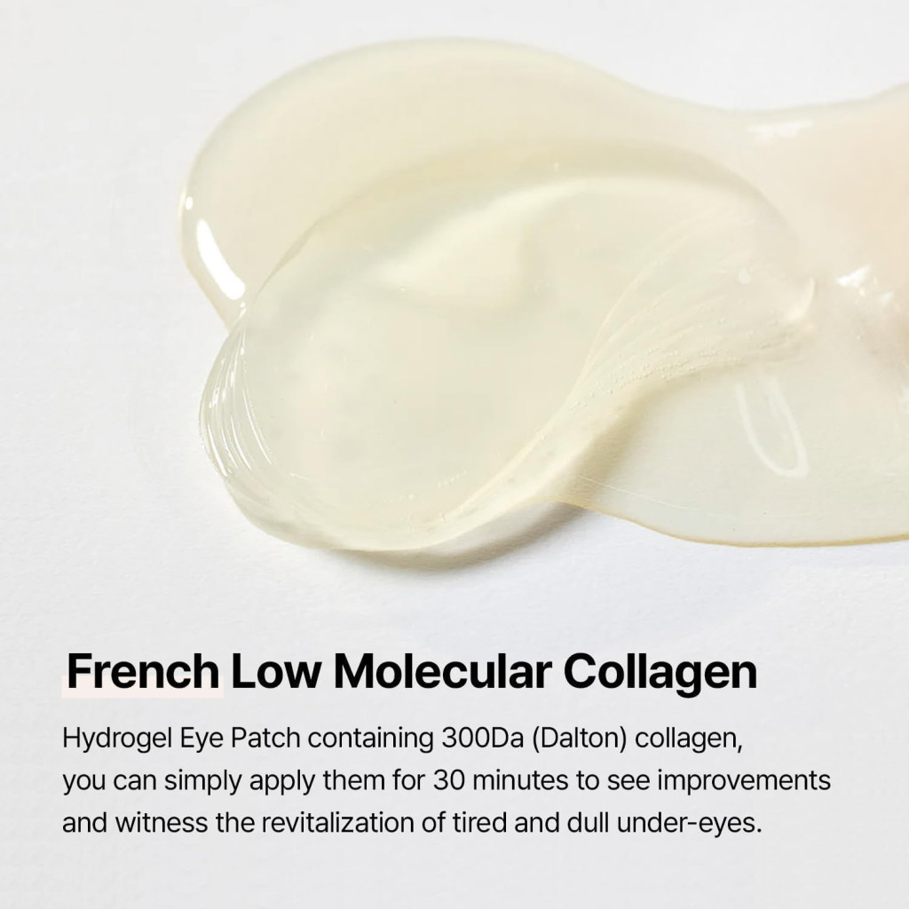 Mixsoon Collagen Hydrogel Eye Patch 84g, Hydrating, Firming, and Wrinkle-Care Patches with Peptides, 30 Pairs