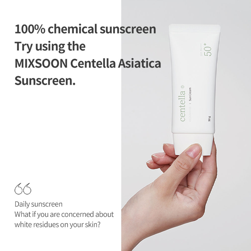 Mixsoon Centella (SPF 50+) Daily Sunscreen with Asiatica for UV Protection and Hydration, 50g