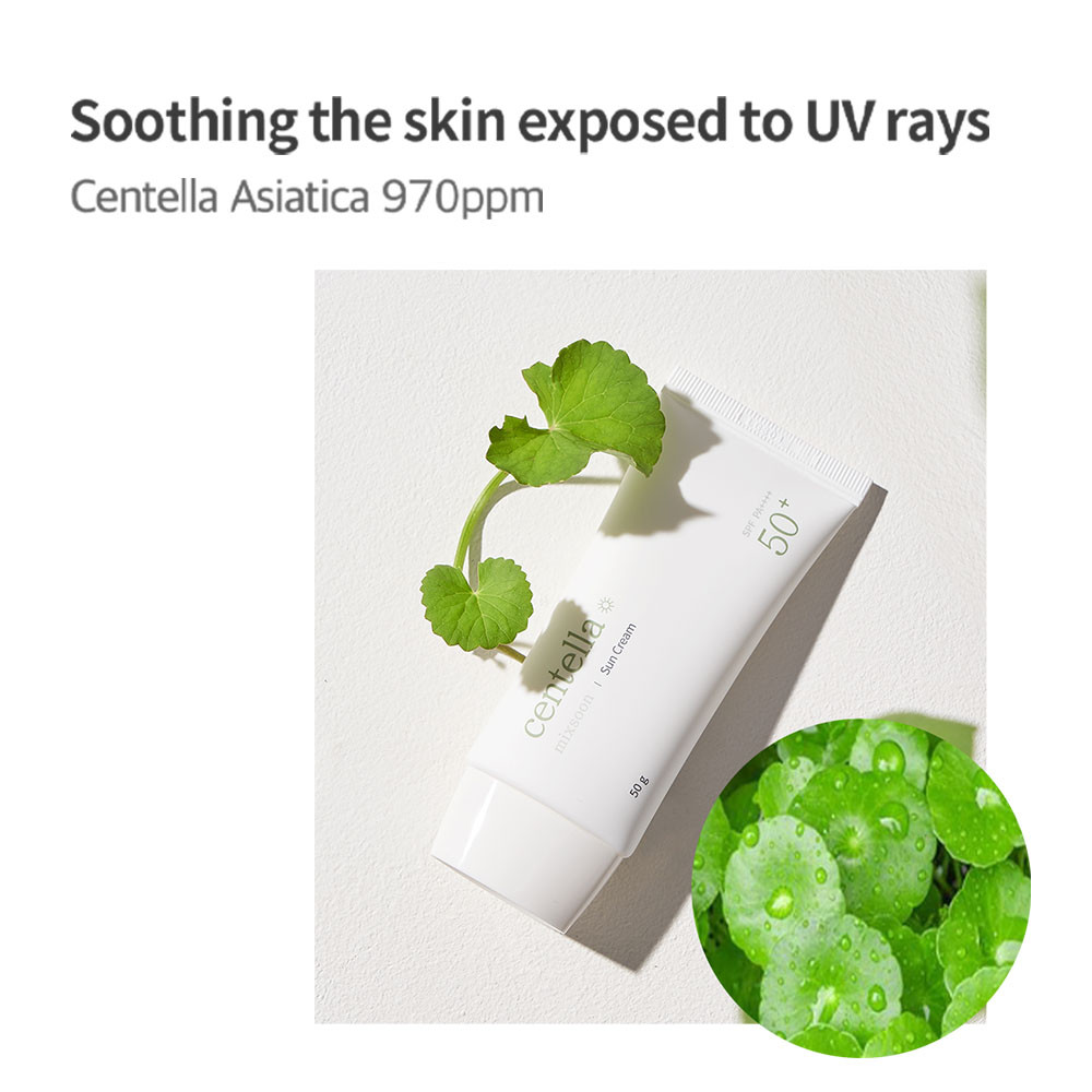 Mixsoon Centella (SPF 50+) Daily Sunscreen with Asiatica for UV Protection and Hydration, 50g