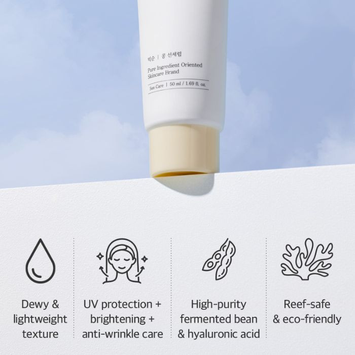 Mixsoon Bean Sun Serum (SPF50+) Lightweight Hydrating Protection with Fermented Soybean Extract - 50ml