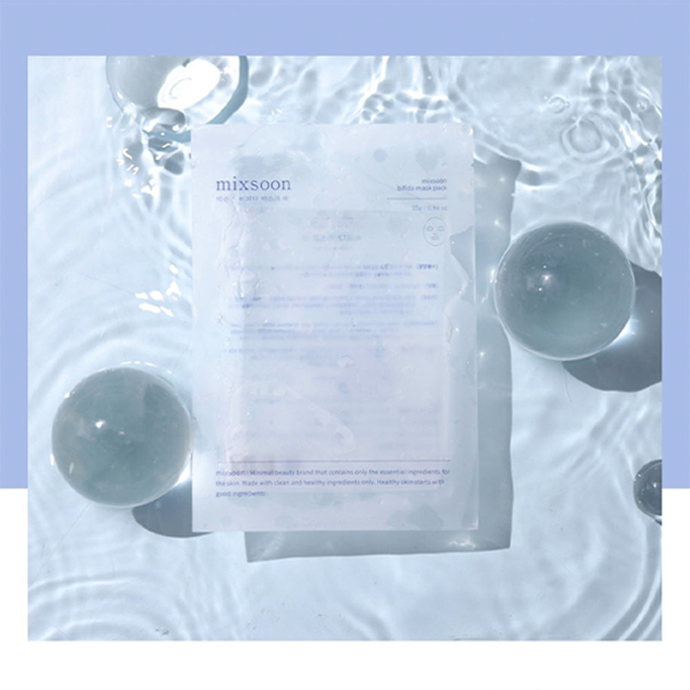 Mixsoon Bifida Mask Pack 25g, Probiotic Sheet with Lactobacillus for Hydration and Skin Balance, 5 pcs