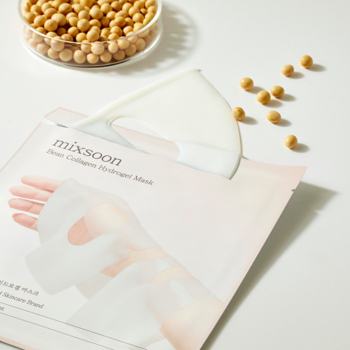 Mixsoon Bean Collagen Hydrogel Mask Pack 35g, Fermented Nutrients, Hydration, Firmness and Radiance - 5s