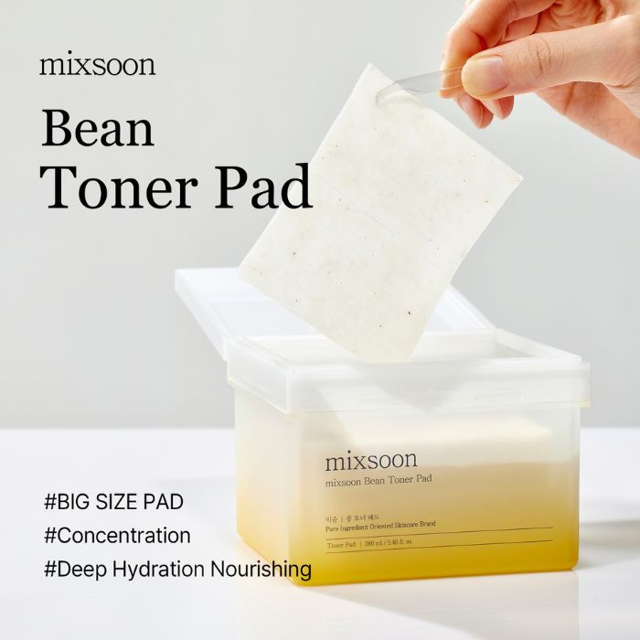 Mixsoon Bean Toner Pad 70s Deep Hydration, Firming, Soothing, and Nourishing First-Step Skincare 180ml