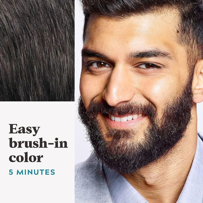 Just For Men Mustache & Beard Gel Darkest Brown M-50 – 5 Min Grey Cover, Biotin and Aloe Conditioning