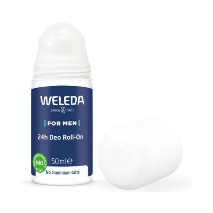 Weleda Men 24H Roll-On Deodorant, Herbal Fresh, Aluminum-Free, Long-Lasting Odor Protection, 50ml