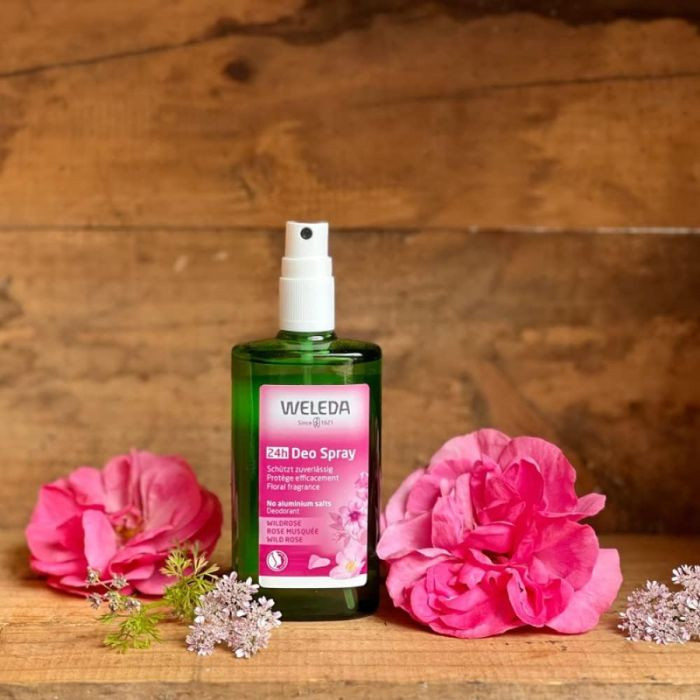 Weleda Wild Rose 24H Deodorant Spray, Natural Floral Freshness, Aluminum-Free, Skin-Kind Formula, 100ml