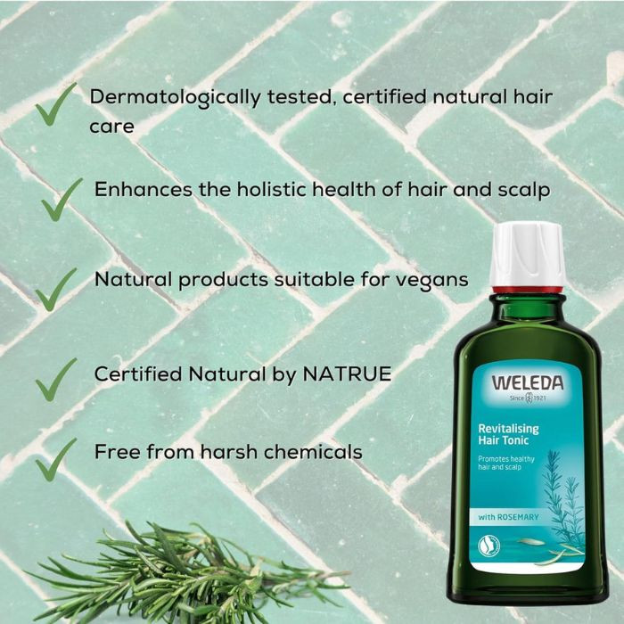 Weleda Rosemary Revitalising Hair Tonic, Strengthens, Promotes Growth and Nourishes Scalp Naturally, 100ml