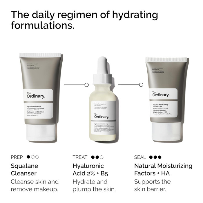 The Ordinary The Daily Set - Squalane Cleanser, Hyaluronic Acid 2% + B5 with Natural Moisturizing Factors + HA