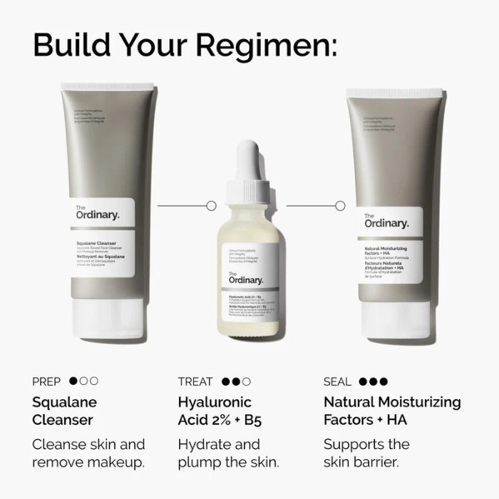 The Ordinary Hyaluronic Acid 2% + B5, Advanced Hydrating Serum for Barrier Support & Smooth Skin - 30ml