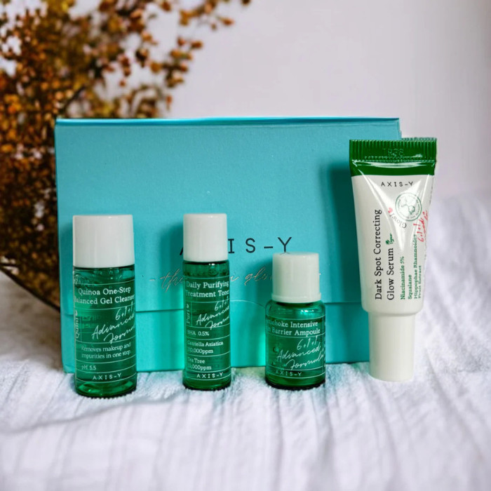 Axis-Y The Mini Glow Set -Travel-Friendly Brightening Skincare Kit for Glowing, Even-Toned Skin