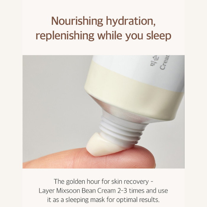 Mixsoon Bean Cream, Fermented Nutrient Moisturizer with Amino Acids for Hydration and All Skin Types - 65ml