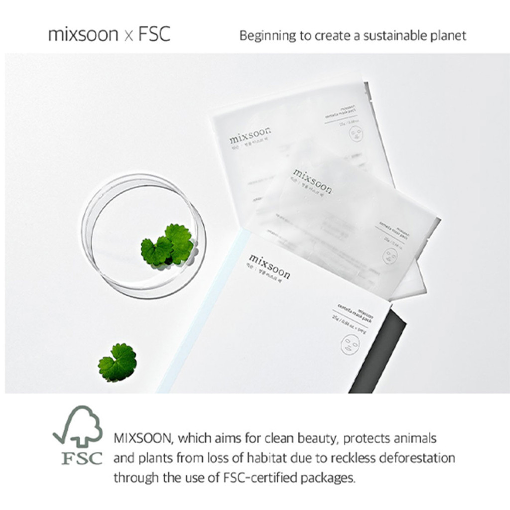 Mixsoon Centella Mask Pack 25g, Soothing Sheet with Asiatica Extract for Hydration and Skin Repair, 5pcs