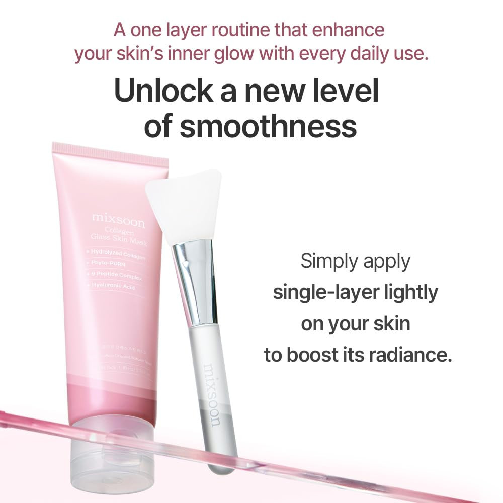 Mixsoon Collagen Glass Skin Peel-Off Mask for Hydration, Elasticity and Radiant Glow, 80ml