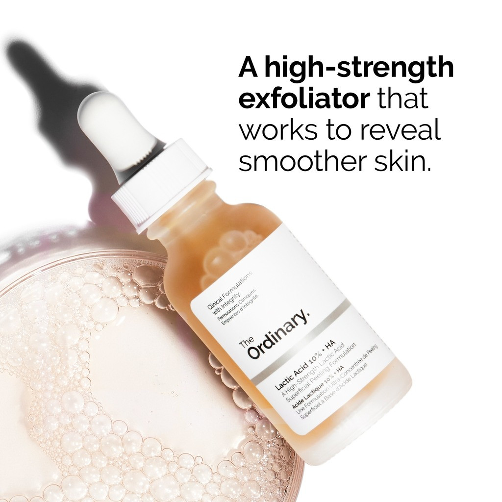 The Ordinary Lactic Acid 10% + HA 2%, Gentle Daily Exfoliating Serum for Smooth, Hydrated Skin - 30ml