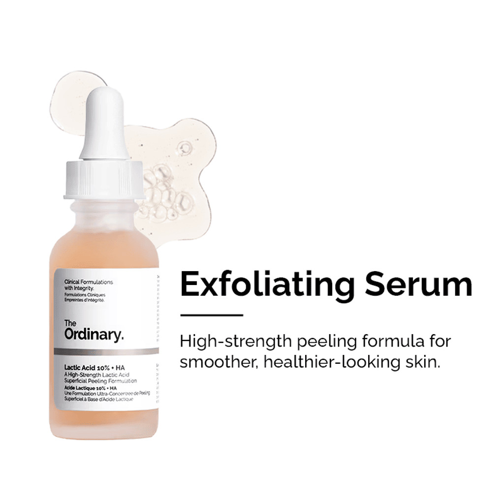 The Ordinary Lactic Acid 10% + HA 2%, Gentle Daily Exfoliating Serum for Smooth, Hydrated Skin - 30ml