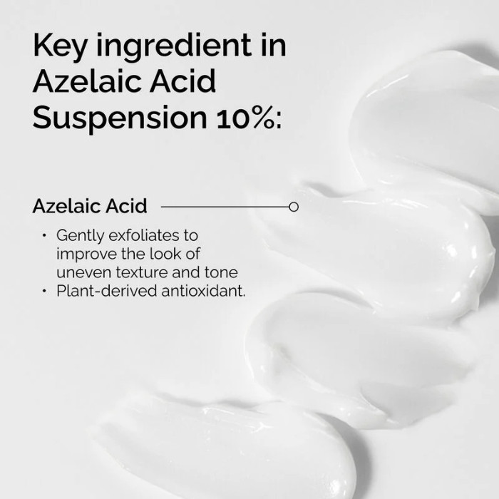 The Ordinary Azelaic Acid Suspension 10%, Brightening Cream for Uneven Tone, Texture and Redness - 30ml