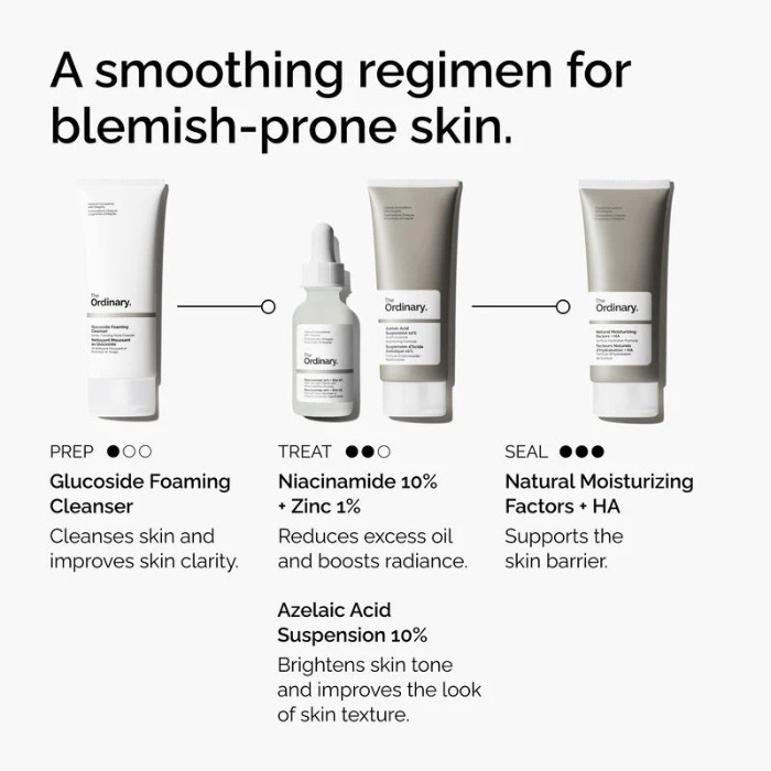 The Ordinary Azelaic Acid Suspension 10%, Brightening Cream for Uneven Tone, Texture and Redness - 30ml