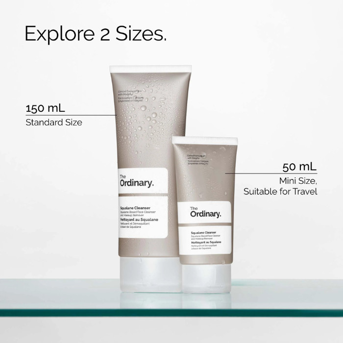 The Ordinary Squalane Cleanser, Gentle Makeup Remover and Hydrating Daily Face Cleanser - 50ml
