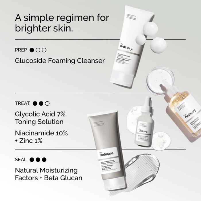 The Ordinary Glycolic Acid 7% Exfoliating Toner, Smooth Skin, Brighten and Even Tone - 100ml