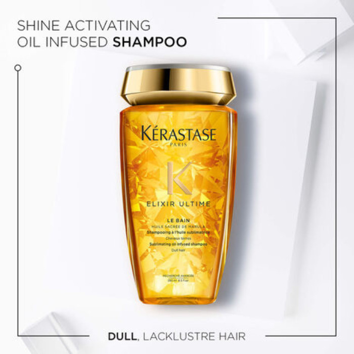 Kerastase Elixir Ultime Le Bain, Nourishing Oil Shampoo for Shiny, Smooth, and Healthy Hair - 250ml