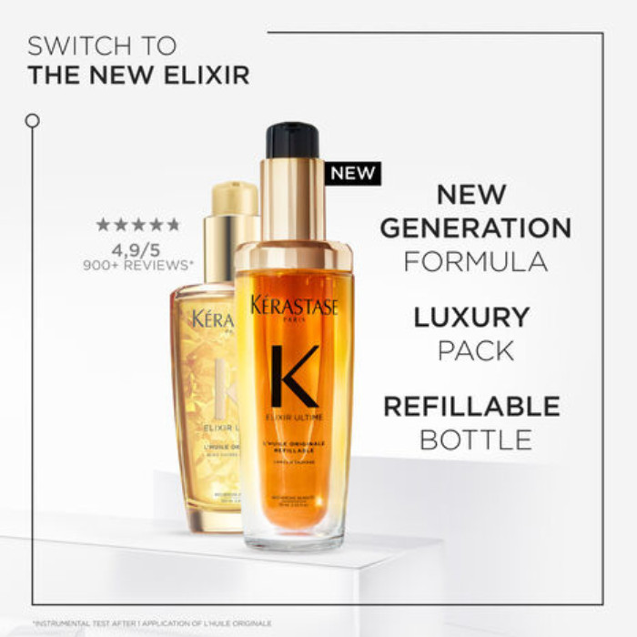 Kerastase Elixir Ultime Hair Oil, Versatile Leave-In Oil for Shine, Anti-Frizz & Nourishment - 75ml