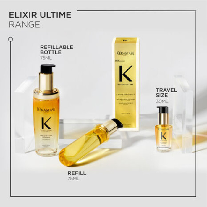 Kerastase Elixir Ultime Hair Oil, Versatile Leave-In Oil for Shine, Anti-Frizz & Nourishment - 75ml