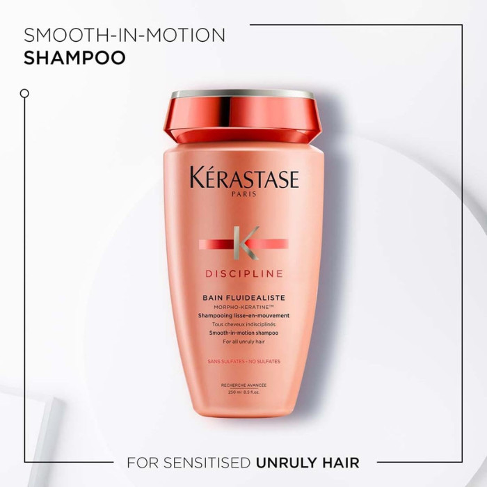 Kerastase Discipline Bain Fluidealiste Shampoo, Smoothing Cleanser for Frizz-Prone Hair - 250ml