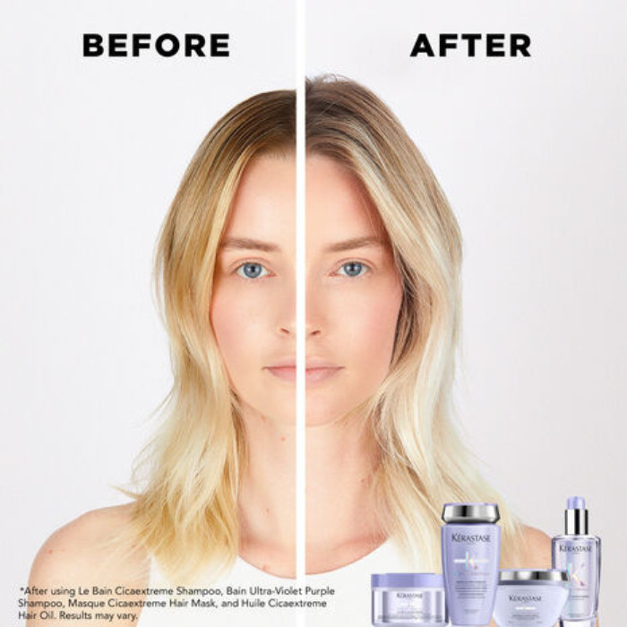 Kerastase Blond Absolu Bain Ultra-Violet, Purple Shampoo for Blonde, Bleached and Highlighted Hair - 250ml