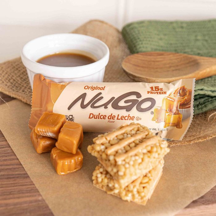 NuGo Original Dulce De Leche Bar 50g,15g Protein, Gluten Free Caramel-Inspired Crunchy Snack, Pack of 15 pcs