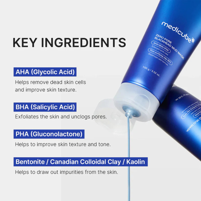 Medicube Zero Pore Blackhead Mud Mask, Clay Mask for Pore Tightening and Sebum Care, 100g