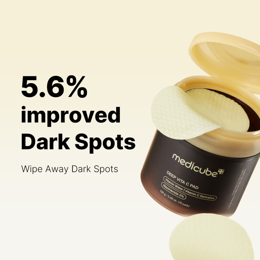 Medicube Deep Vita C Pad 150g, Vitamin C Brightening for Dark Spots and Acne Marks, 70 Pads