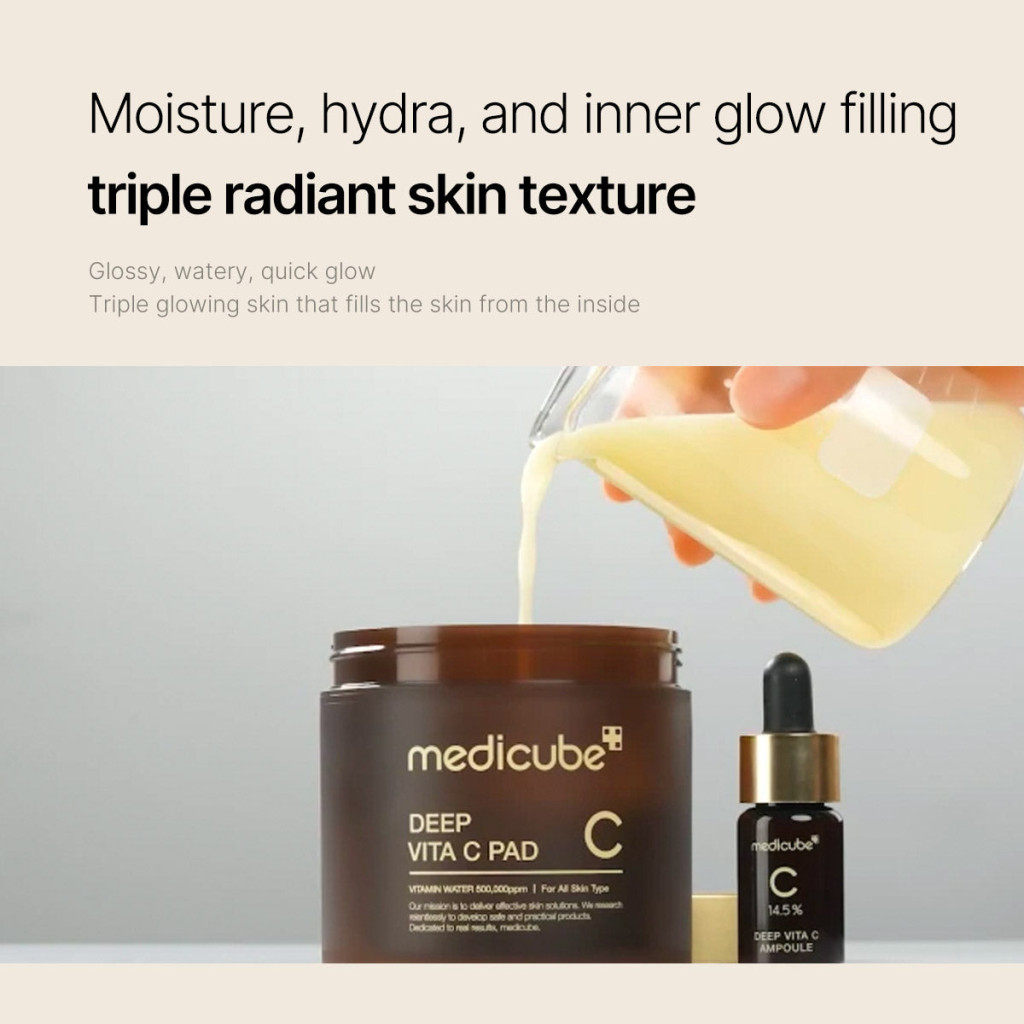 Medicube Deep Vita C Pad 150g, Vitamin C Brightening for Dark Spots and Acne Marks, 70 Pads