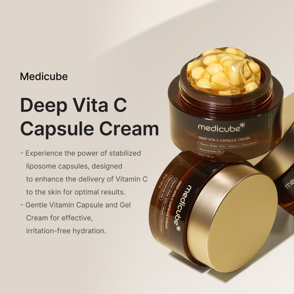 Medicube Deep Vita C Capsule Cream, Vitamin C, Niacinamide Brightening Moisturizer, 55g