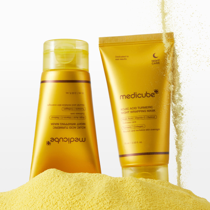 Medicube Kojic Acid Turmeric Night Wrapping Mask, Overnight Brightening and Texture Care, 75ml