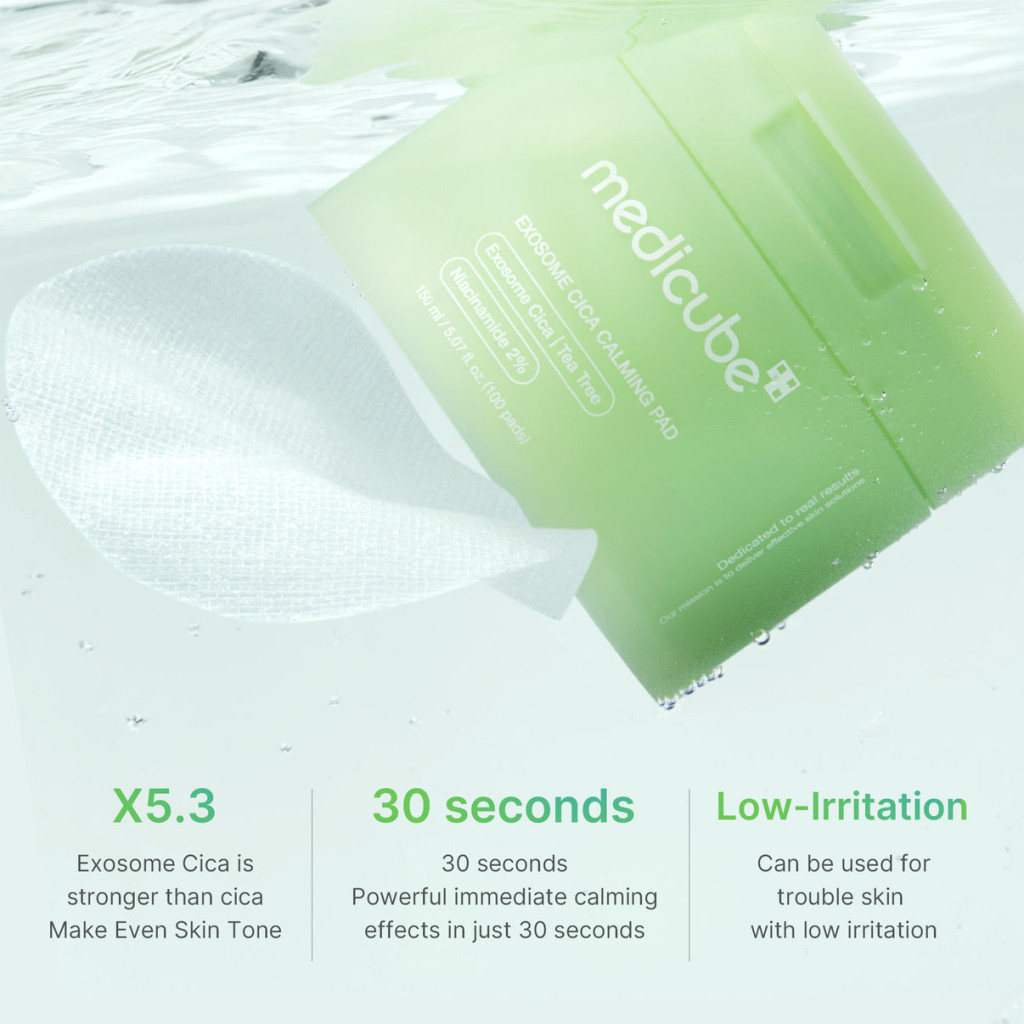 Medicube Exosome Cica Calming Toner Pads 150ml, Soothing, Hydrating and Pore-Balancing Skincare, 100 Pads