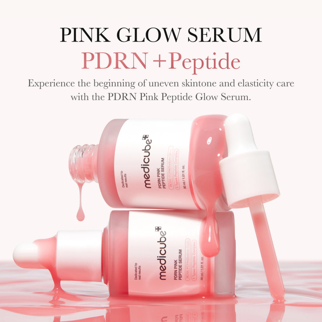 Medicube PDRN Pink Peptide Glow Serum, Anti-Aging, Elasticity Boost and Brightening, 30ml