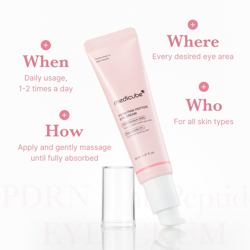 Medicube PDRN Pink Peptide Eye Cream, Retinol Care for Wrinkles, Dark Circles and Firm, 30ml