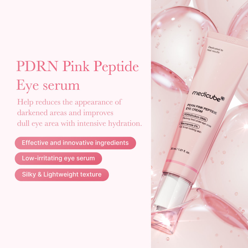 Medicube PDRN Pink Peptide Eye Cream, Retinol Care for Wrinkles, Dark Circles and Firm, 30ml