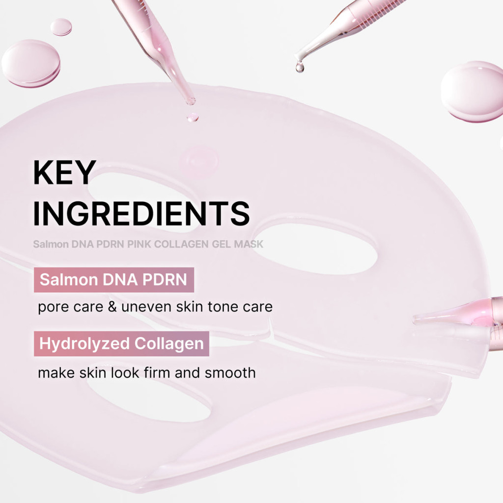 Medicube PDRN Pink Collagen Gel Mask, Color-Changing Jelly Sheet for Elasticity, Glow and Hydration, 28g