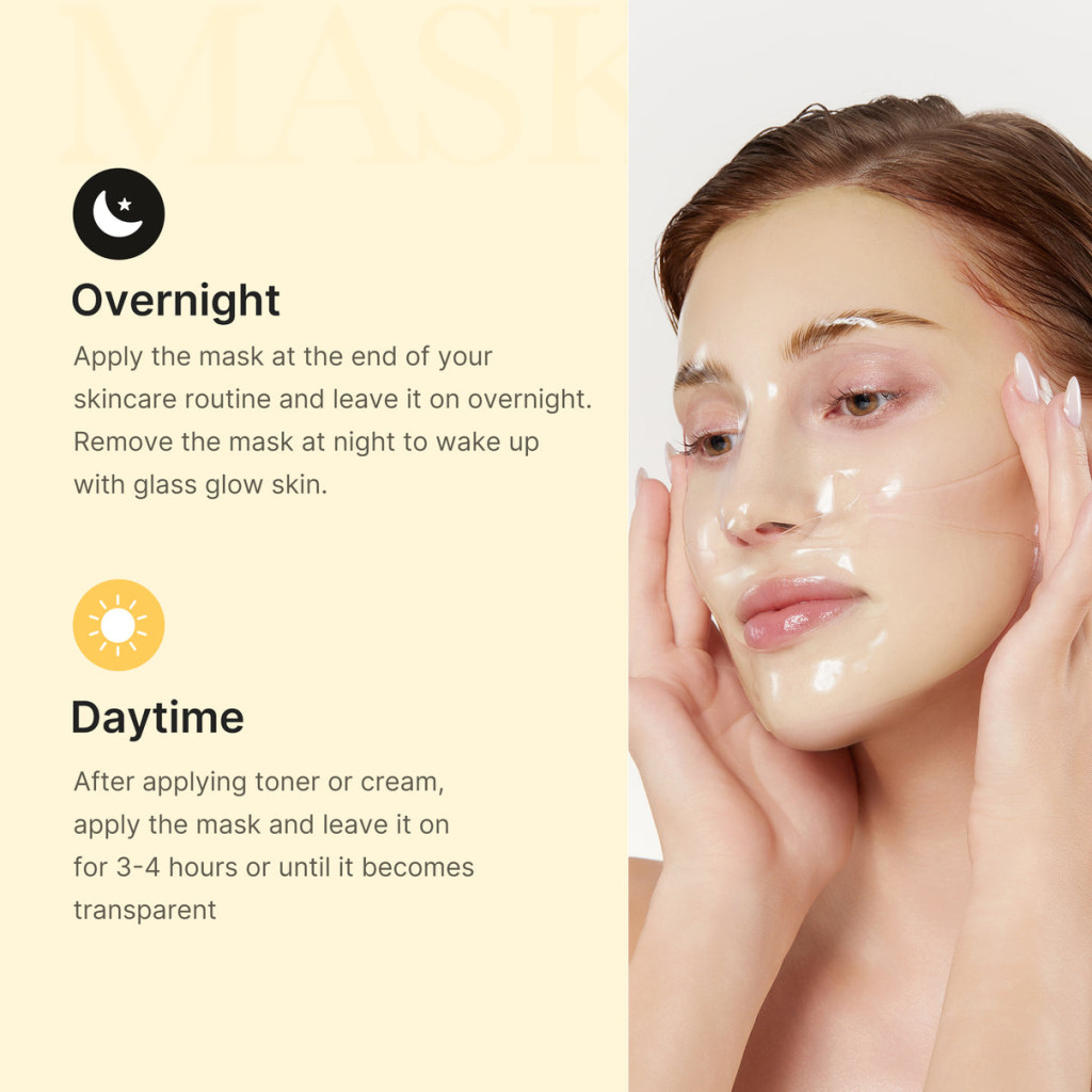 Medicube Kojic Acid Turmeric Gel Mask Sheet 28g, Glass Glow Brightening Overnight Care, 1 Sheet